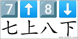 Emoji: 7️⃣ ⬆ 8️⃣ ⬇ , Text: 七上八下