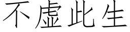 不虚此生 (仿宋矢量字库)