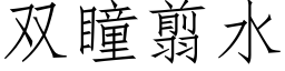 双瞳翦水 (仿宋矢量字库)