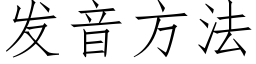 發音方法 (仿宋矢量字庫)