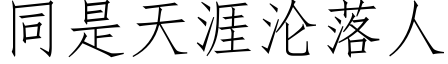 同是天涯淪落人 (仿宋矢量字庫)