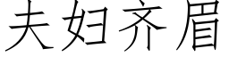 夫婦齊眉 (仿宋矢量字庫)