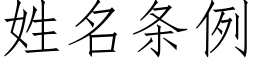 姓名条例 (仿宋矢量字库)