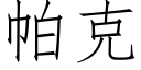 帕克 (仿宋矢量字庫)