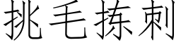 挑毛拣刺 (仿宋矢量字库)