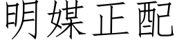 明媒正配 (仿宋矢量字库)