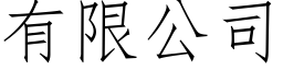 有限公司 (仿宋矢量字庫)