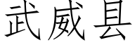武威縣 (仿宋矢量字庫)