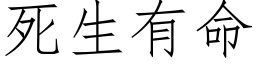 死生有命 (仿宋矢量字庫)