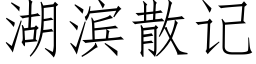 湖濱散記 (仿宋矢量字庫)