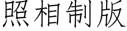 照相制版 (仿宋矢量字库)