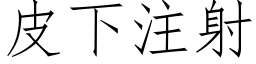 皮下注射 (仿宋矢量字库)