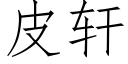 皮轩 (仿宋矢量字库)