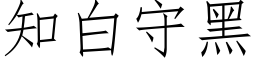 知白守黑 (仿宋矢量字庫)