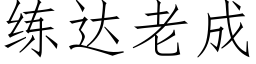 練達老成 (仿宋矢量字庫)