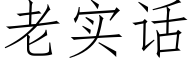 老实话 (仿宋矢量字库)