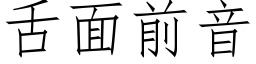 舌面前音 (仿宋矢量字库)