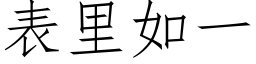 表裡如一 (仿宋矢量字庫)