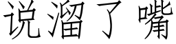 說溜了嘴 (仿宋矢量字庫)