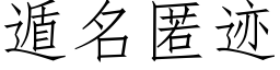 遁名匿迹 (仿宋矢量字庫)