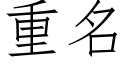 重名 (仿宋矢量字庫)