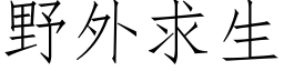 野外求生 (仿宋矢量字库)