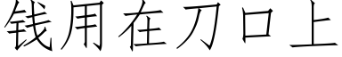 钱用在刀口上 (仿宋矢量字库)