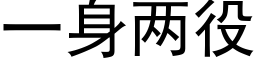 一身两役 (黑体矢量字库)