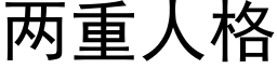 兩重人格 (黑體矢量字庫)