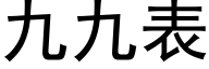 九九表 (黑體矢量字庫)