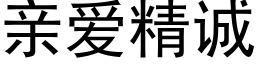 亲爱精诚 (黑体矢量字库)