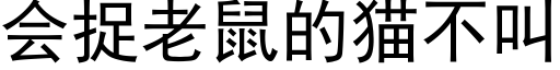 會捉老鼠的貓不叫 (黑體矢量字庫)