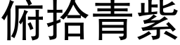 俯拾青紫 (黑體矢量字庫)