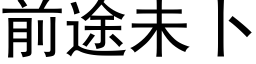 前途未卜 (黑体矢量字库)