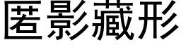 匿影藏形 (黑体矢量字库)