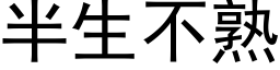 半生不熟 (黑體矢量字庫)