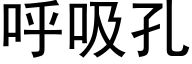 呼吸孔 (黑体矢量字库)