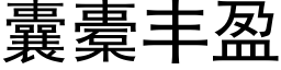 囊橐丰盈 (黑体矢量字库)