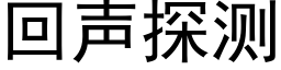 回聲探測 (黑體矢量字庫)