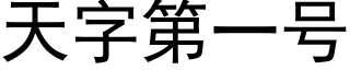 天字第一号 (黑體矢量字庫)