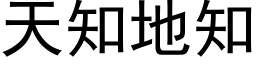 天知地知 (黑體矢量字庫)