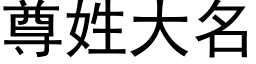 尊姓大名 (黑体矢量字库)