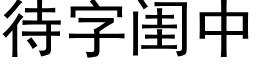 待字闺中 (黑体矢量字库)