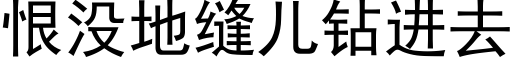 恨没地缝儿钻进去 (黑体矢量字库)