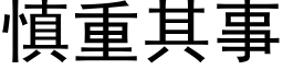 慎重其事 (黑體矢量字庫)