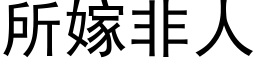 所嫁非人 (黑體矢量字庫)