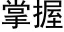 掌握 (黑體矢量字庫)