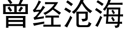 曾經滄海 (黑體矢量字庫)