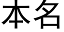 本名 (黑体矢量字库)