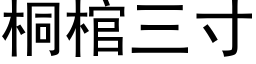 桐棺三寸 (黑體矢量字庫)